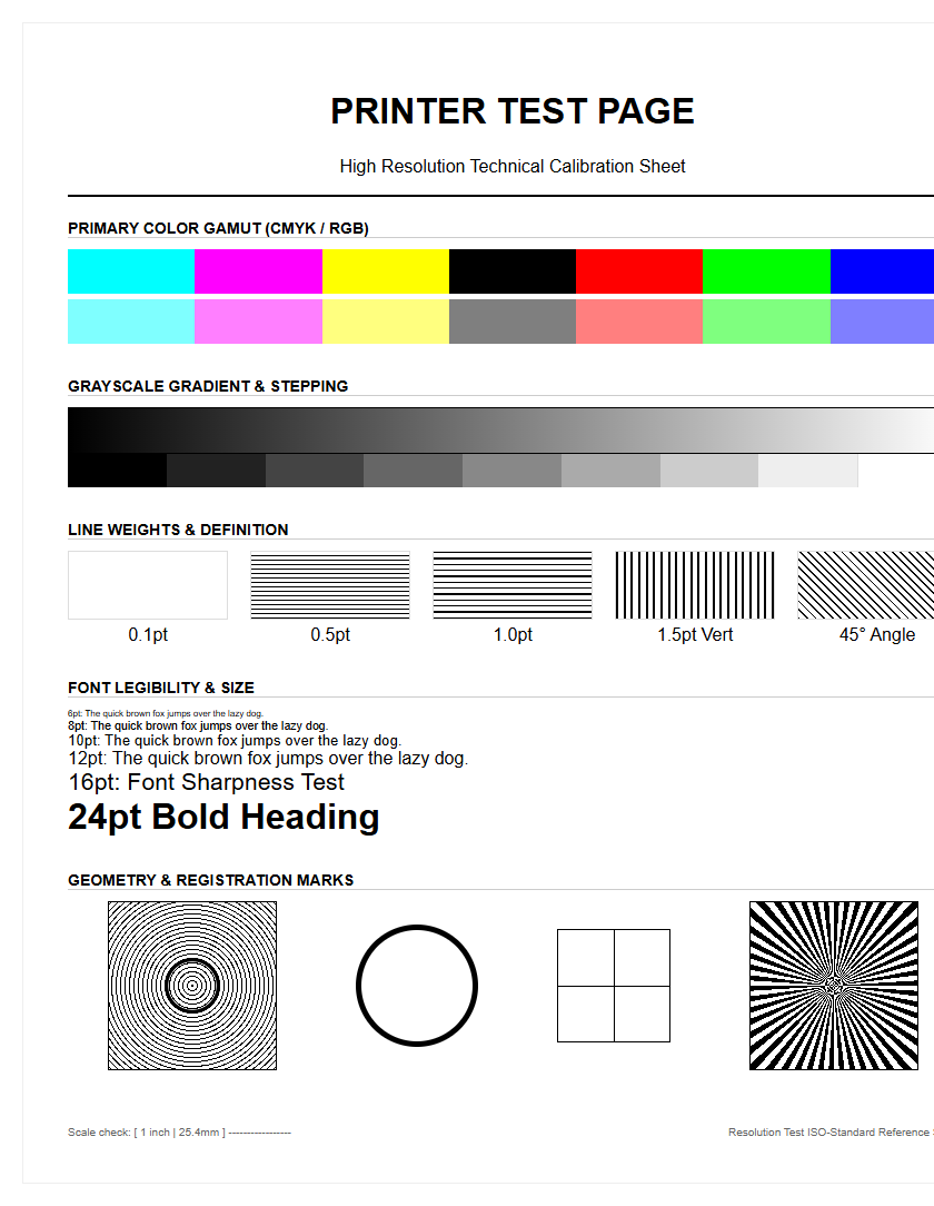 Resolution Printer Test Pages: Calibrating DPI, Line Clarity, and Output Sharpness