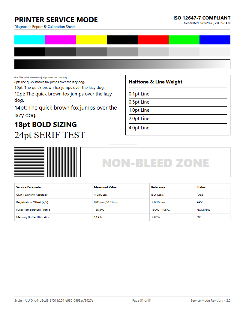 Accessing Printer Service Mode: Diagnostic Test Pages and Hardware Maintenance Protocols